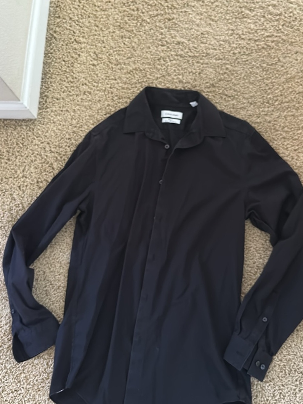 Calvin Klein Black Long-Sleeve Dress Shirt